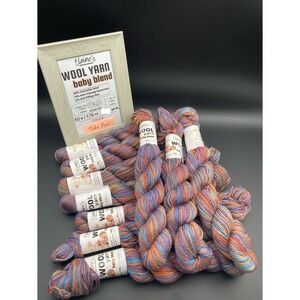10 NEW Elaine's Wool Yarn Baby Blend (500g total) in "Tide‎ Pool"